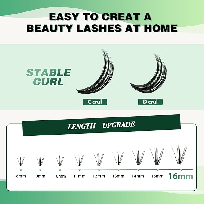 Lash Clusters 300pcs Individual Lashes 30D+40D+50D 0.07C Curl 10-18MIX DIY Eyelash Extension KEYYOU Large Tray Volume Soft&Natural Eyelash Clusters(30D+40D+50D-0.07C,10-18MIX）
