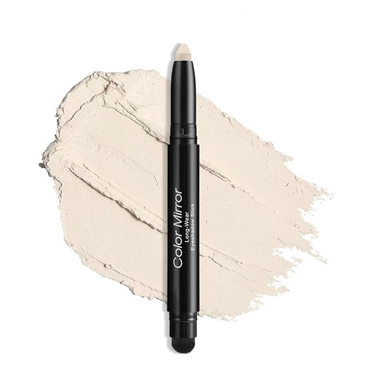Longwear Cream Eye Shadow Sticks(37 Matte Pearl), Smudge-Proof, Waterproof Eyeshadow,Silky Formula Glitter With Makeup Brush,White Eyeshadow Stick
