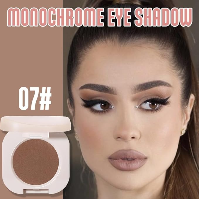 FeiCuiYun Matte Single Eyeshadow Palette Makeup for Green Blue Eyes, Dark Brown Matte Eyeshadow For Women, Holographic Multichrome Cream Iridescent Single Monochrome Eye Shadow Makeup