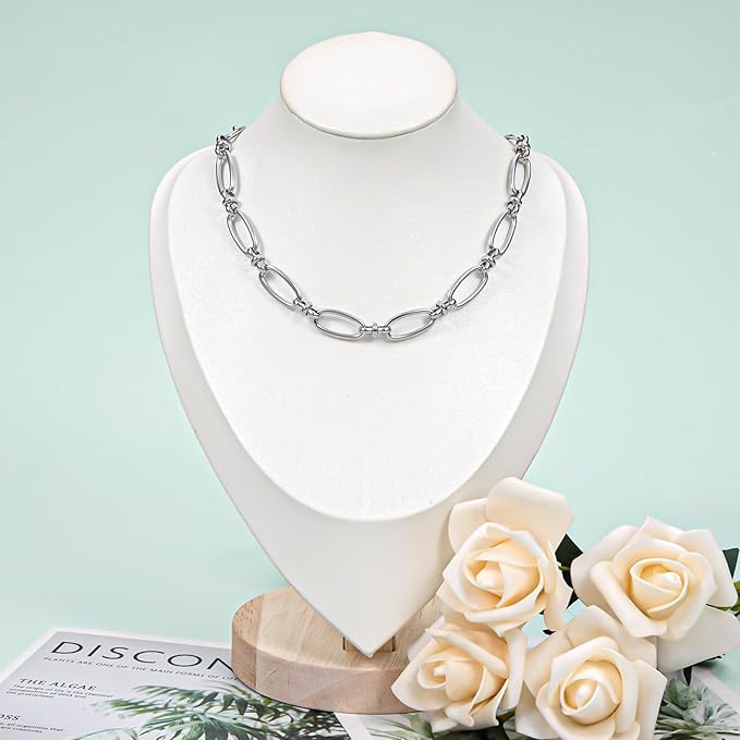 UMAOKANG 6.6 Feet Stainless Steel Chain for Jewelry Making Long Oval Bulk Chain on Spool Decorative Craft Chain Roll