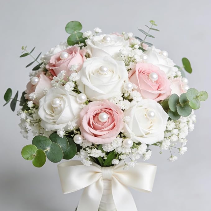420pcs Boutonniere Corsage Pins 5 Styles Flower Pins Pearl Teardrop Crystal Head Black and White Wedding Bouquet Pins for DIY Craft Wedding Floral Decorations