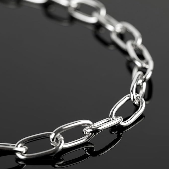 5 Meters Paperclip Chain for Jewelry Making Lightweight Aluminum Necklace Bracelet Chains for Women and Men Oval Link with Jewelry Findings