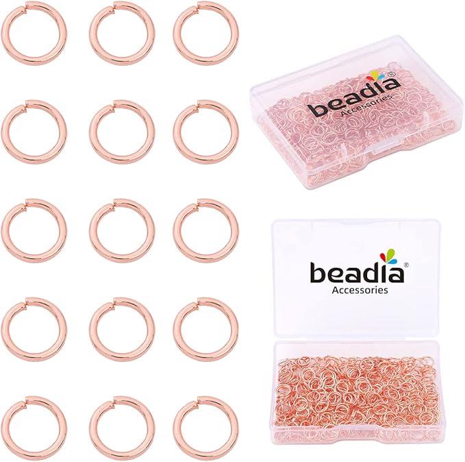 Rose Gold Plated Jump Rings Non Tarnish 6mm 400pcs for Jewelry Making Findings