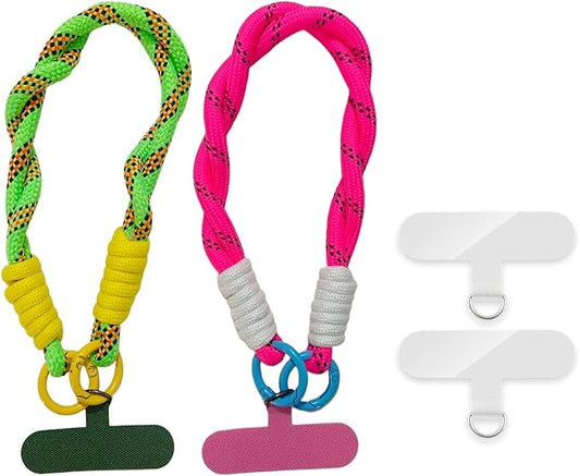 2Pcs Phone Wrist Strap,Universal Cellphone Lanyard with 2pcs Tether Tab,Lanyards for Women and Men