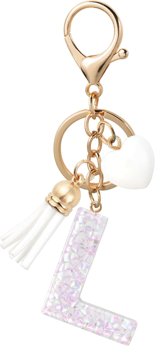 Alphabet Initial Letter Keychain Cute Heart Resin - Letter Keychain for Backpack Charms - Initial Keychains for Women