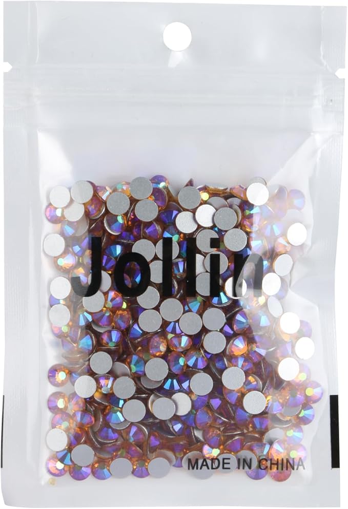 Glue Fix Flatback Rhinestones Glass Diamantes Gems for Nail Art (ss20 576pcs, Topaz AB)