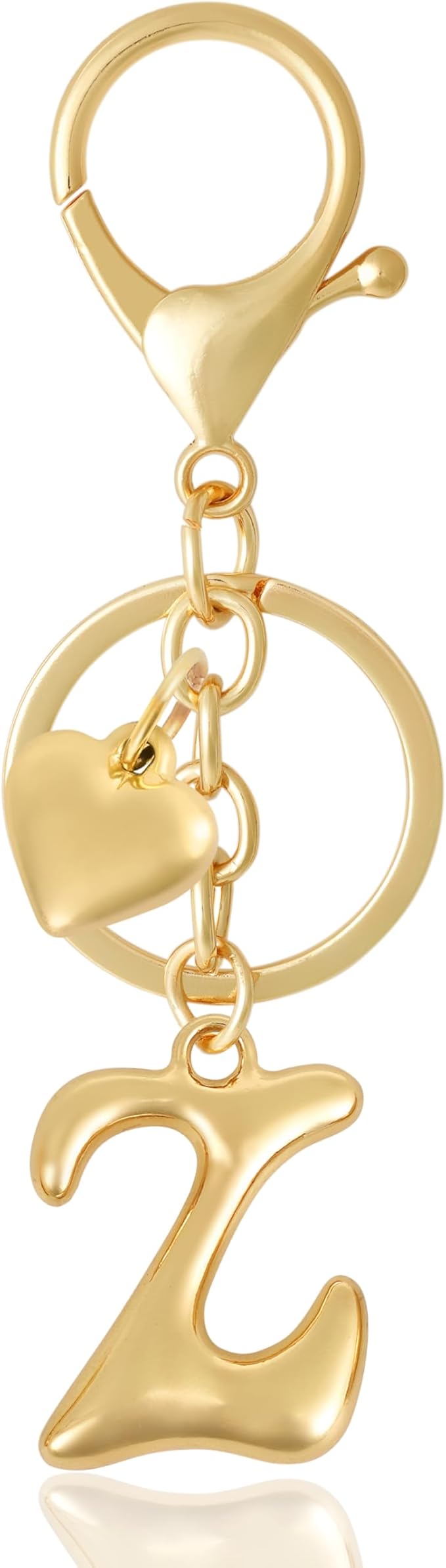 Heart Bubble Letter Keychain for Women, Girls - Cute Keychain with Initial - Alphabet Keychain for Bag Charm, Handbag
