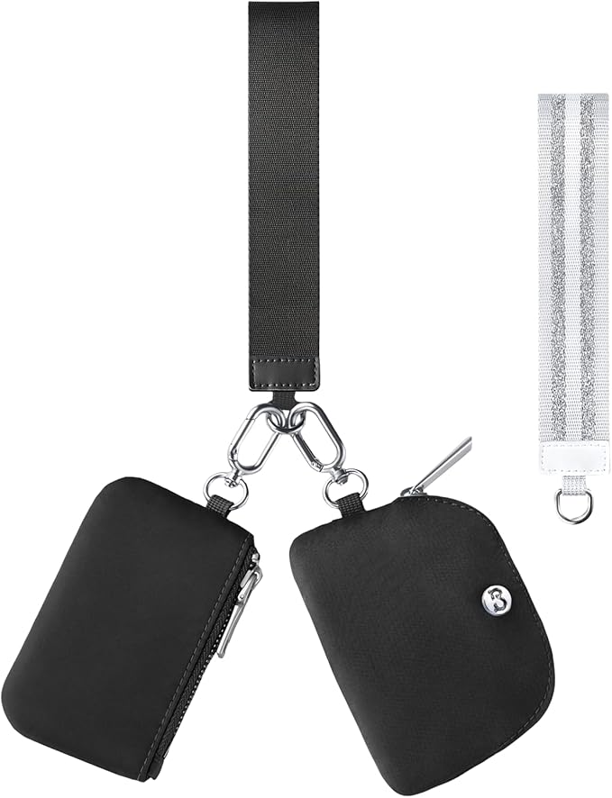 Babysun Mini Zip Around Dual Pouch Wristlet With 2 Straps Wristlet Keychain Wallet for Women Coin Purse Small Cute for Teen Girl