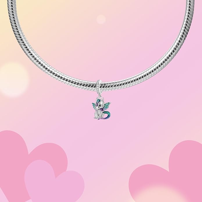 Hamsa Hand Dragon Bible Cross Prayer Charm 925 Sterling Silver Charms Fits Women's Charm Bracelet and Necklace Bead Charms Jewelry Gifts for Sister Friend
