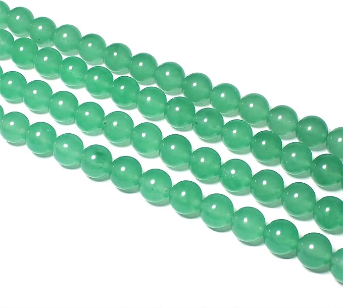 MJDCB Stone Beads 8mm 43pcs Round Aventurine Green Jade Loose Gemstone Bead Charms for Jewelry Making Bracelet Necklace Earring Pendant