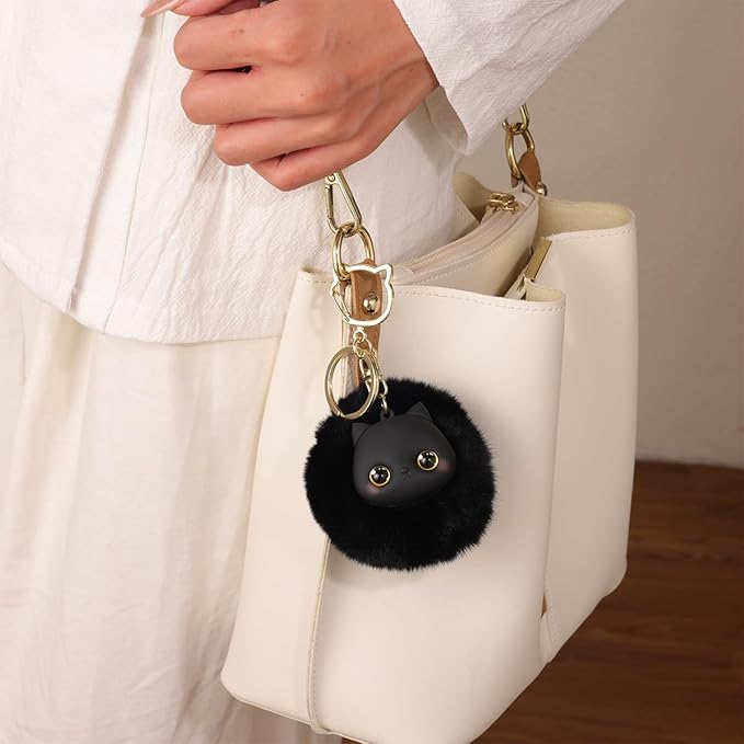 Cat Keychain bag charms for handbags Cute Keychains for Women Kawaii Cat Backpacks Accessories cat plush keychain