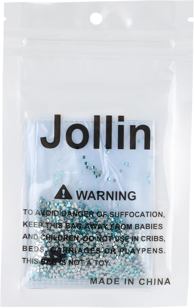 Jollin Glue Fix Crystal Flatback Rhinestones Glass Diamantes Gems for Crafting Nail Art Crafts Decorations Clothes Shoes 1.6mm (ss4 2880pcs, Aquamarine)