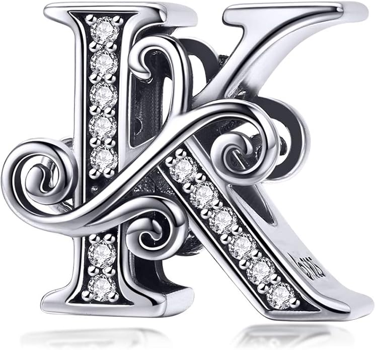925 Sterling Silver Letter Charms for Pandora Bracelets Alphabet Initial Charms Beads Birthday Christmas Jewelry Gift for Women