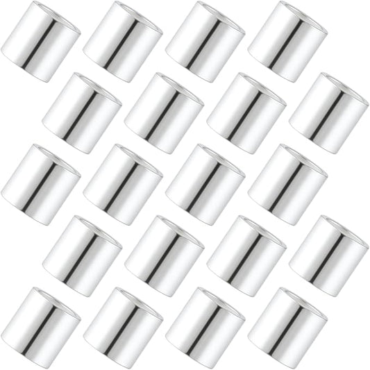 20 Pcs Sterling Silver Crimp Beads, Sterling Silver Beads for Jewelry Making, Tube Loose Beads for DIY Craft, Jewelry Making (1.5mm)