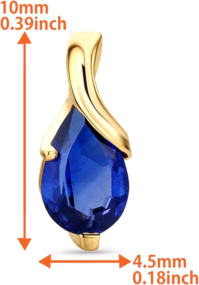 Orovi 0.40Inch 14K Gold Earrings for Women in 14K White Gold/Yellow Gold 585 with Pear-Shape Rubies/Sapphires/Emeralds/Blue Topaz/Amethysts Gemstones, Handmade Jewelry for Women, Dangle Earrings
