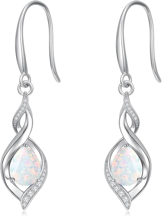 HPQQ Birthstone Earrings for Women 925 Sterling Silver Infinity Love Jewelry Valentines Day Birthday Gifts for Her Mom Wife Girlfriend