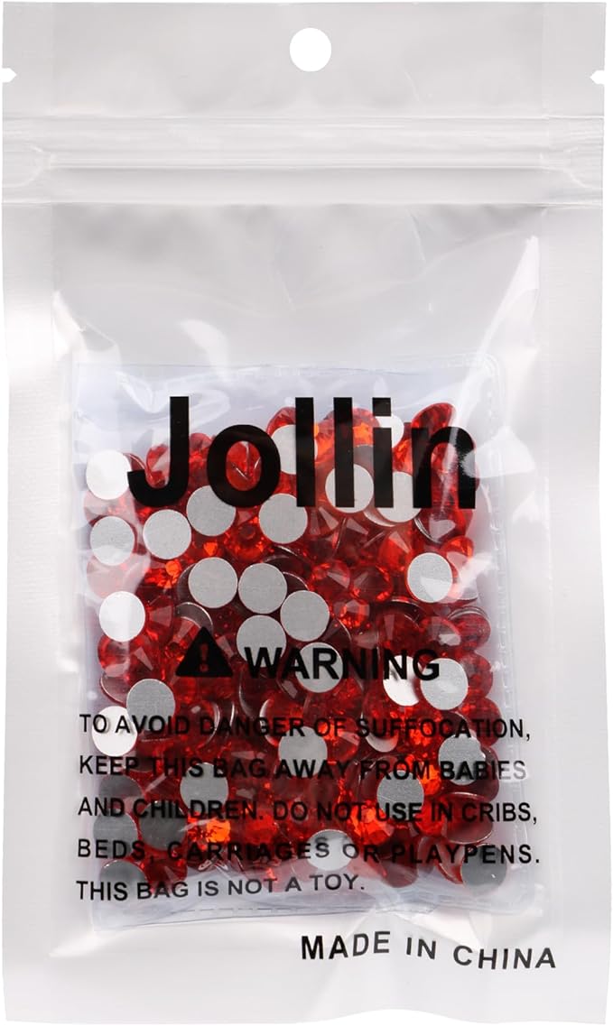 Jollin Glue Fix Crystal Flatback Rhinestones Glass Diamantes Gems for Crafting Nail Art Crafts Decorations Clothes Shoes 7.2mm (ss34 288pcs, Lt Siam)