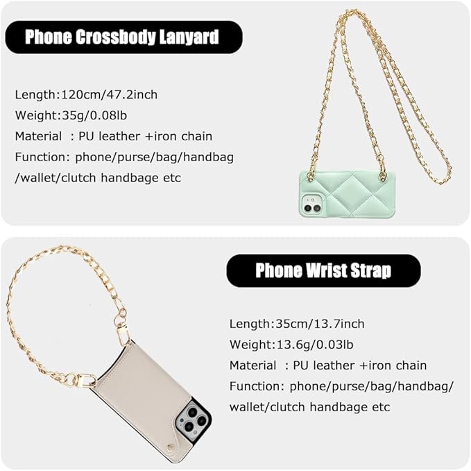 2Pcs Phone Crossbody Lanyard and Wrist Strap, Universal Cell Phone Lanyard Strap with 2Tether Tab