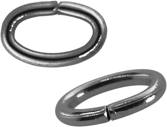 Mandala Crafts 5X4mm Gunmetal Oval Jump Rings Jewelry Findings Metal O Rings for Jewelry Making Supplies - 2400 Small Open Jump Rings Kit for Necklace Earring