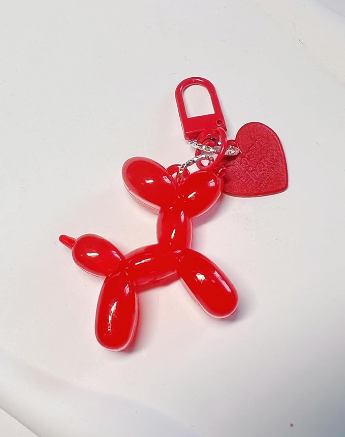 LAEKOU Jelly Balloon Dog Design Keychain for Women, Cute Girls Key Chain, Bag Charms Accessories for Car Purse Backpack