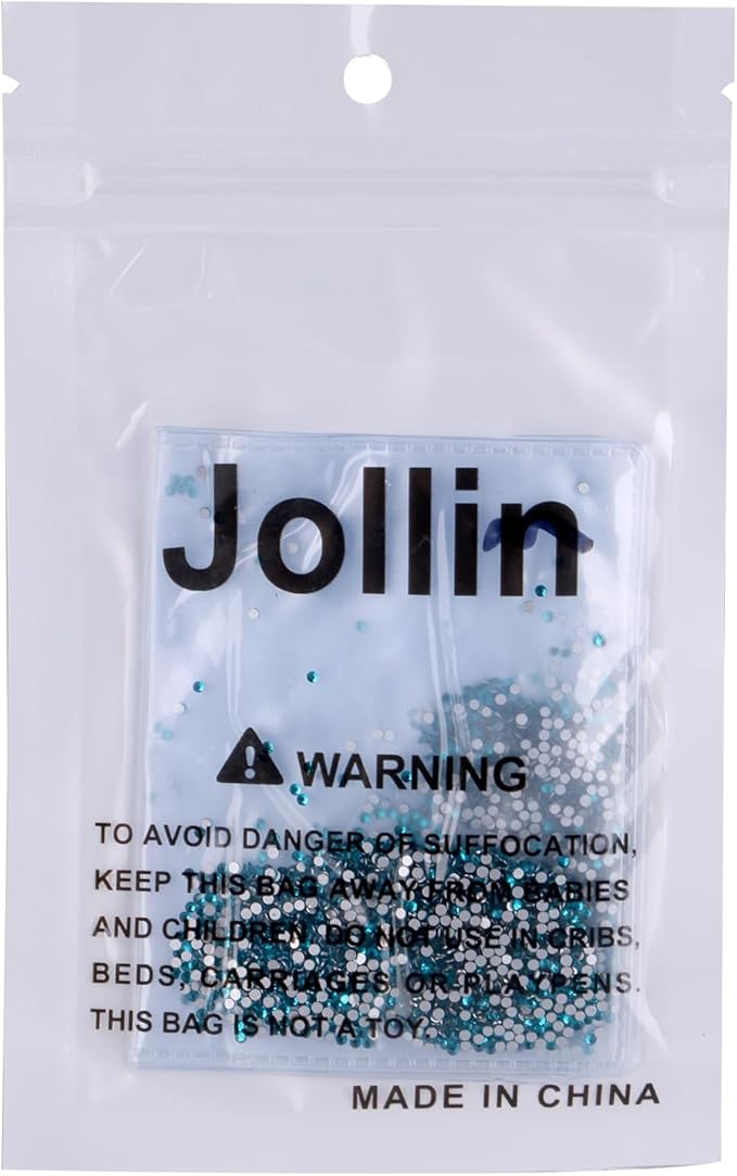 Jollin Glue Fix Crystal Flatback Rhinestones Glass Diamantes Gems for Crafting Nail Art Crafts Decorations Clothes Shoes 1.4mm (ss3 2880pcs, Blue Zircon)