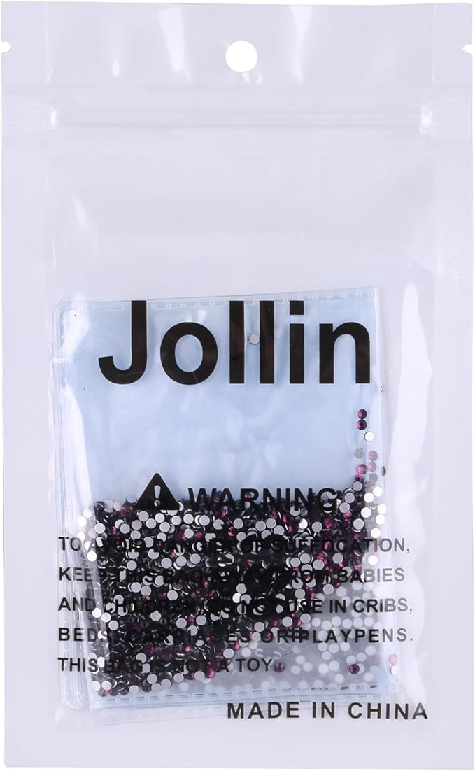 Jollin 2880pcs Flatback Rhinestones Glue Fix Crystal Glass Diamantes Gems for Crafting Nail Art Crafts Decorations Clothes Shoes 2.0 mm (ss6, Amethyst)