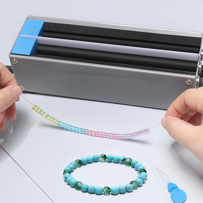 Karsspor Electric Bead Spinner, 2 Channels for Jewelry Design and Beading, Bead Spinner for Jewelry Making, Beads String Machine for Bracelets Necklace Making, Suitable for All Kinds of Beads