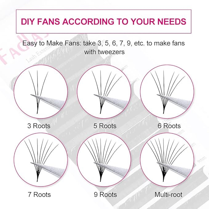 Eyelash Extensions L Curl 0.07 Easy Blooming Lash Extension Matte Rapid Volume Lash Extensions Flowering Easy Fan Volume Lashes (0.07-L, 8-14 Mixed)
