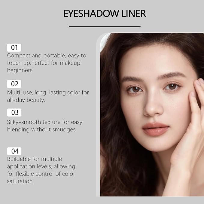 Eyeshadow Stick, Perfect Color Duo-Shadow Liner 2-in-1 Eyeliner & Eye Shadow Stick, Easily Blendable & Buildable, Waterproof, Creamy Easy-Glide, For Effortless Smoky Or Natural Eye Makeup(06+03)