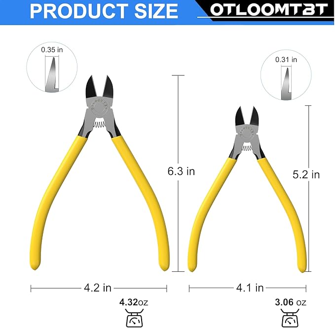 6-In and 5-In 2 PCS Ultra Sharp Compact Wire Cutters with Long Flat Nose Pliers Ideal for Cutting Crafts, Flowers, Plastics, Appliances and Any Clean Cutting Needs Powerful Wire Cutter