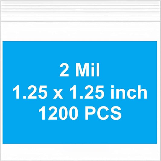 700pcs 1.25 x 1.25 inch Small Plastic Bags, 2 mil Thick, Zip Bag, Mini Clear Jewelry Bags, Baggies with Resealable Zip Bag for Small Business, Daily Vitamin, Jewelry, Candy