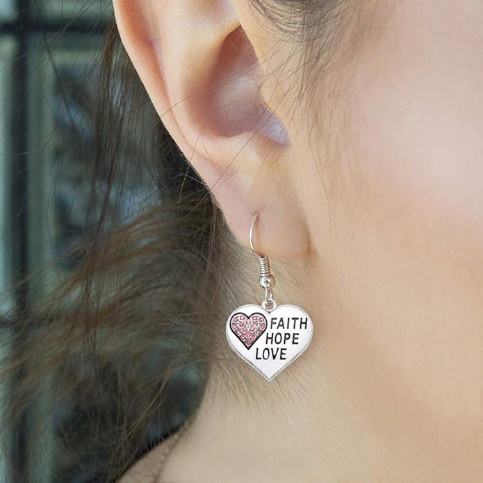 Inspired Silver - Silver Customized Charm French Hook Drop Earrings with Cubic Zirconia Jewelry