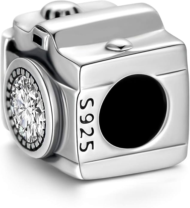 LONAGO 925 Sterling Silver Personalized Photo Charm Fit Compatible for Bracelet Necklace Customized Heart Round Shape Picture Bead