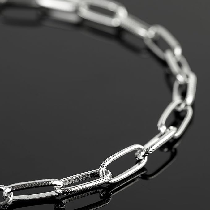 16ft/5m Aluminum Jewelry Chains Bulk Embossed Paperclip Jewelry Making Chains Oval Link Chain Roll with Jump Rings and Lobster Clasps