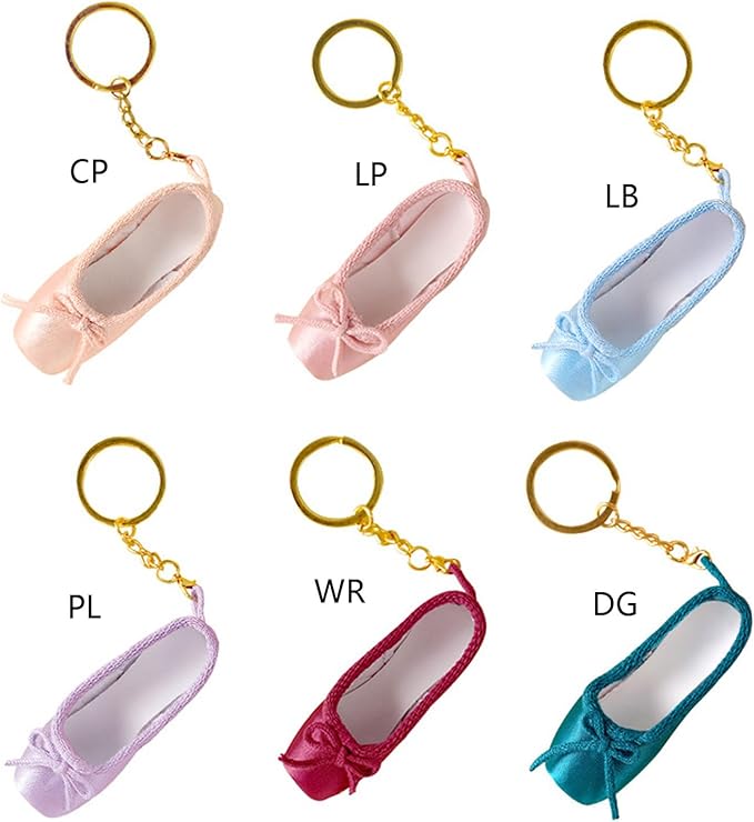 Appuivbt Ballet Shoe Keychain - Dance Keys Holder, Backpack Pendant Charm for Bags