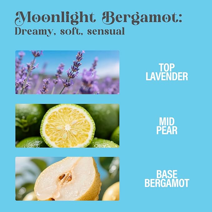 AQUA BLANCE Body Spray for Women, Moonlight Bergamot, Diamond-embellished Fragrance Mist, 3.4 fl oz