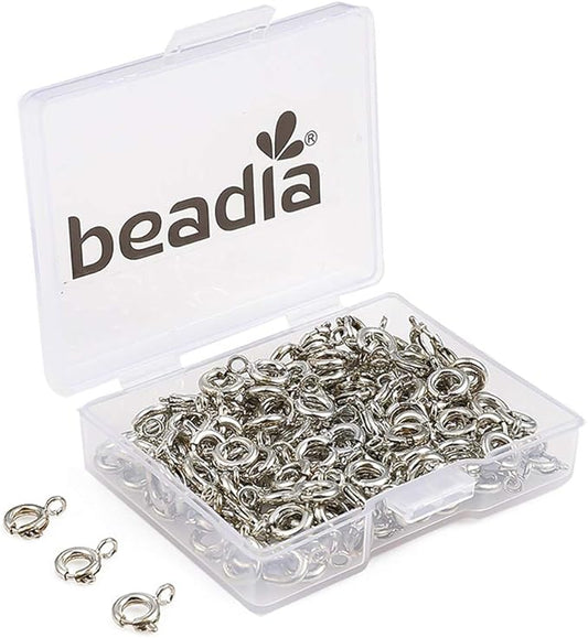 Copper Spring Clasps 6mm Platinum Plated Claw Clasps for DIY Jewelry Making 150pcs