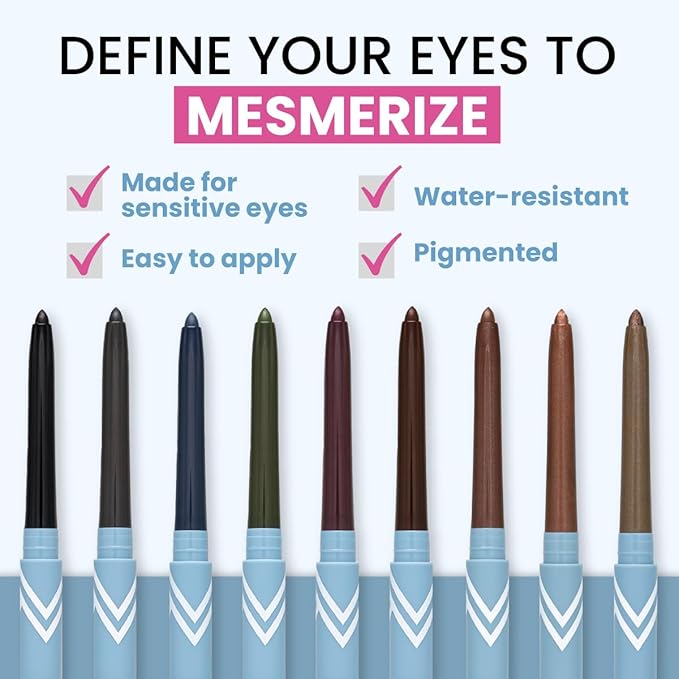 PRIME PROMETICS PrimeEyes Glide Eyeliner for Mature Women – Waterproof, Long-Stay and Mess-Proof – Gel Creme Texture, Discreet Sharpener and Effective Smudger (Mulberry)
