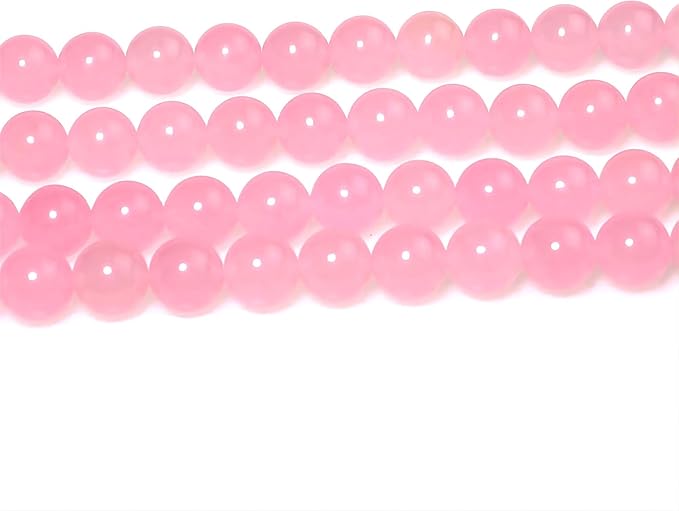 MJDCB Stone Beads 4mm 85pcs Round Pink Jade Loose Gemstone Bead Charms for Jewelry Making Bracelet Necklace Earring Pendant