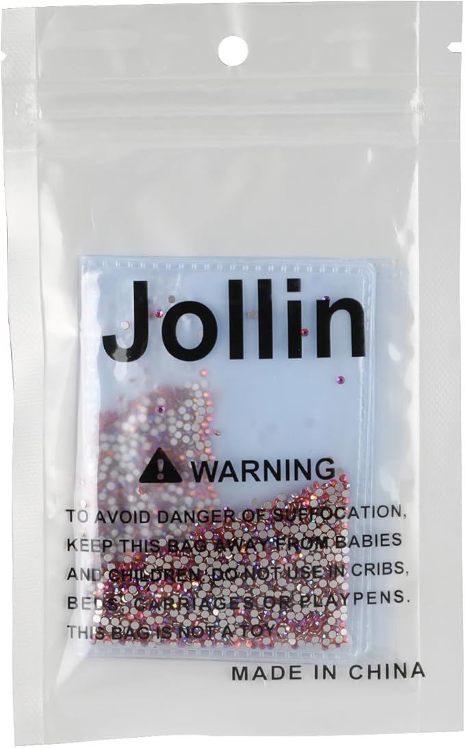 Jollin Glue Fix Crystal Flatback Rhinestones Glass Diamantes Gems for Nail Art Crafts Decorations Clothes Shoes(ss4 2880pcs, Red AB)
