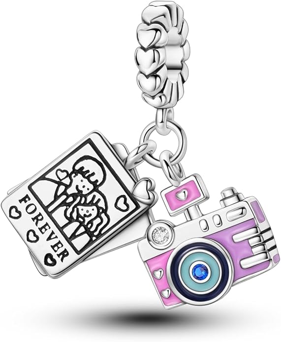 NARMO Charms for Bracelets 925 Sterling Silver Star Dangle Charms Car Keys Lipstick Dangle Charm Beads for Women Bracelets Necklace