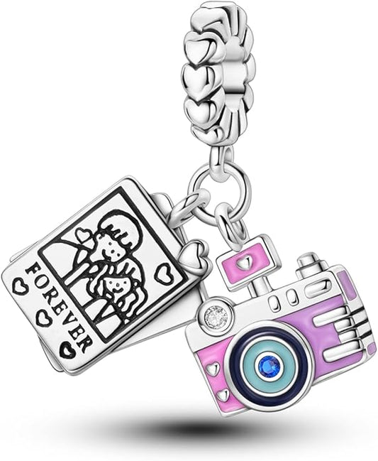 NARMO Charms for Bracelets 925 Sterling Silver Star Dangle Charms Car Keys Lipstick Dangle Charm Beads for Women Bracelets Necklace