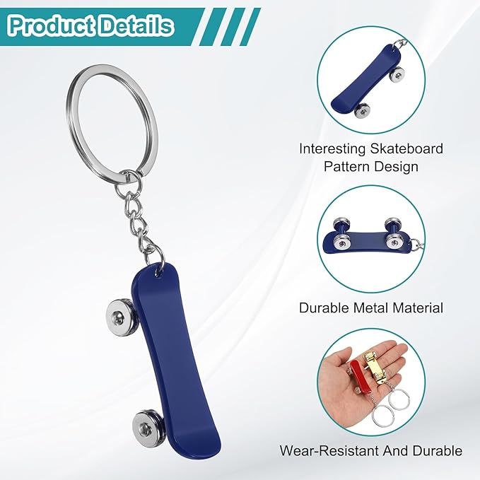 PATIKIL SkateBoard Keychain, Skate Board Key Chain Sport Pendant Key Rings Bag Backpack Decor Car Keychain
