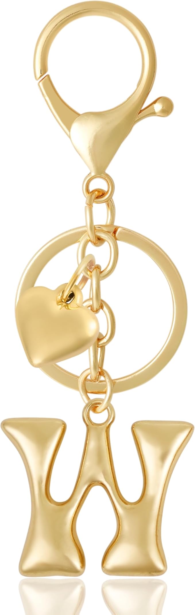 Heart Bubble Letter Keychain for Women, Girls - Cute Keychain with Initial - Alphabet Keychain for Bag Charm, Handbag