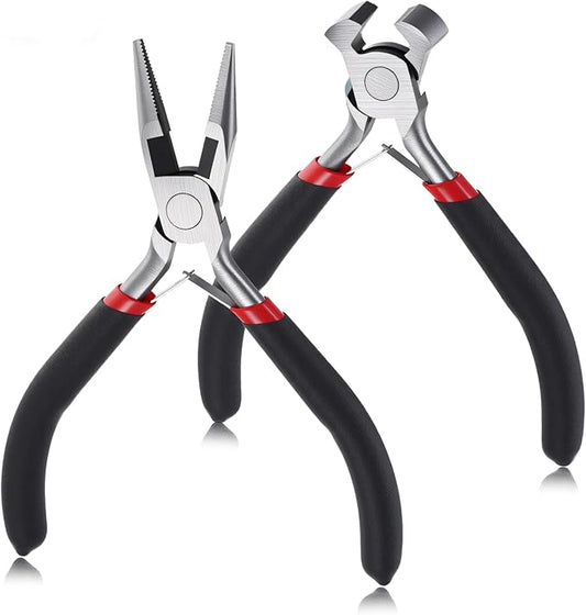 2 Pcs End Cutting Pliers For Jewelry Making, Small Needle Nose Plier Set Nail Puller Pliers, Zipper Repair Tool Jewelry Plier for Jewelrys Making, Handmade Craft