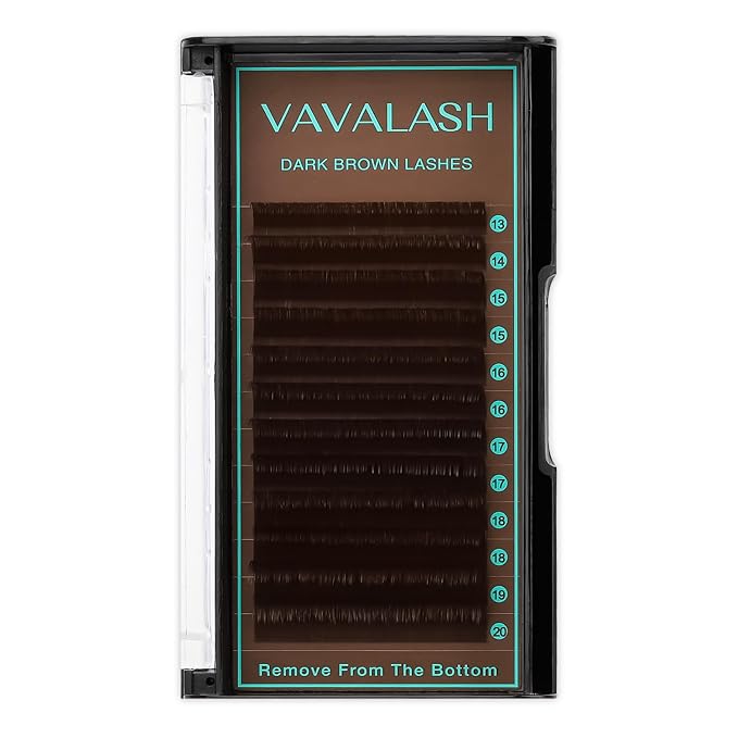 VAVALASH Colored Lash Extensions Dark Brown Eyelash Extensions 0.03 0.05 0.07 0.15 Volume Lash Extension 13-20mm Mixed Lashes C D Curl Premium color Lashes Extension(Dark Brown-0.05-CC-13-20mm)