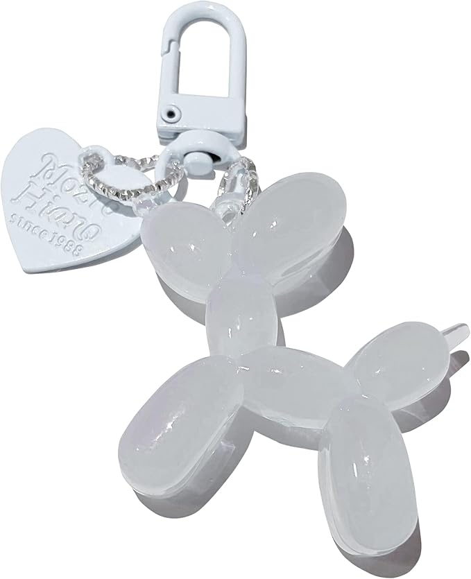 LAEKOU Jelly Balloon Dog Design Keychain for Women, Cute Girls Key Chain, Bag Charms Accessories for Car Purse Backpack