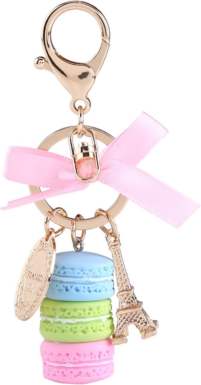 Eiffel Tower Keychain, Cake Keychain, Key Ring Cute, for Keyring Bag Pendant Car Charm Decoration, Women