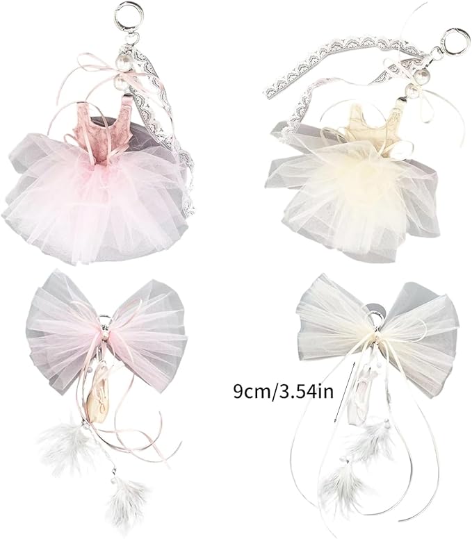 Stylish Tulle Ballet Slipper Keychain Featuring Lace Ribbon And Sparkling Pearls Accessories Bag Purse Decoration Unique Ballet Women