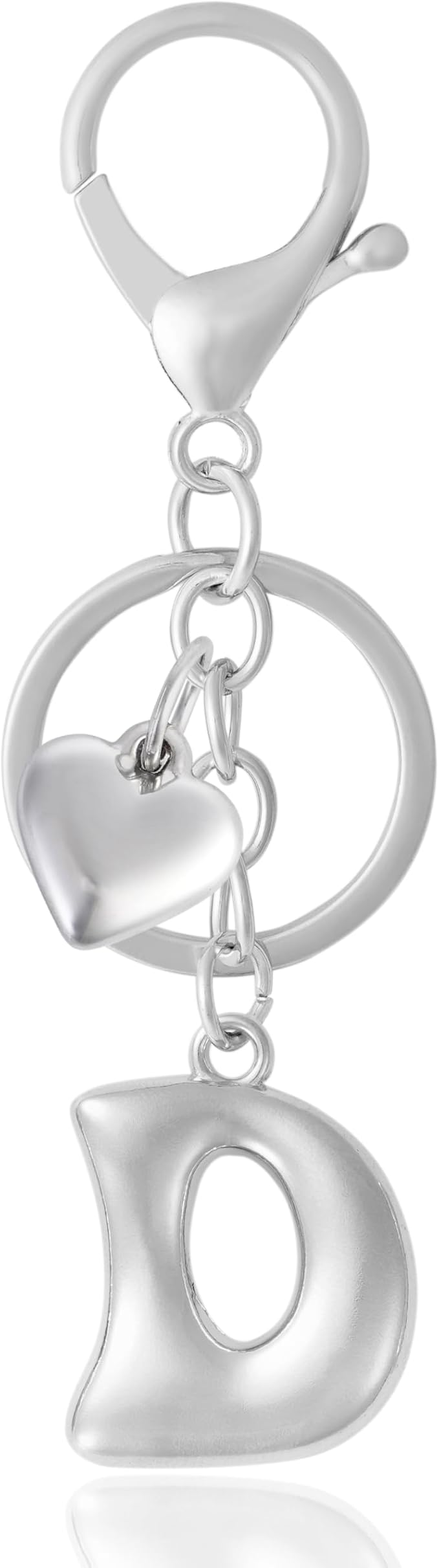 Heart Bubble Letter Keychain for Women, Girls - Cute Keychain with Initial - Alphabet Keychain for Bag Charm, Handbag